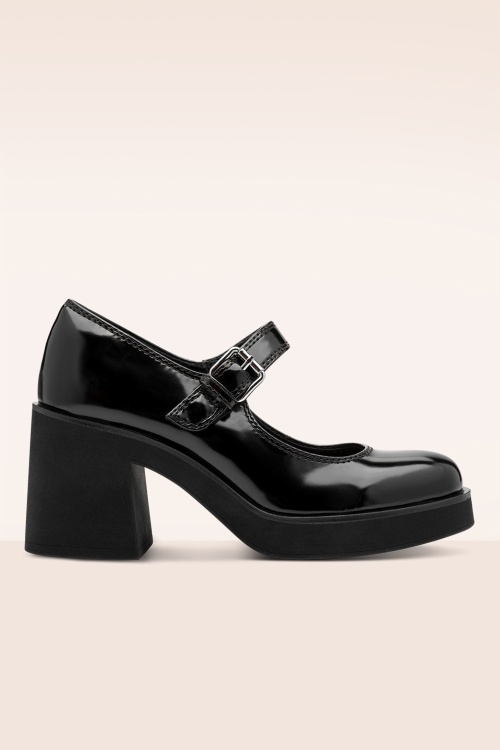 Tamaris - Chunky Charm Mary Jane pumps in zwart