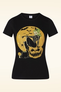 PinRock - Hallowitch T-shirt in zwart