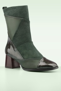 Nemonic - Melissa Monochrome laarzen in kaki 3