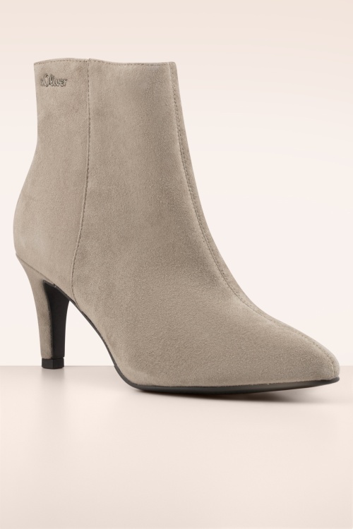 s.Oliver - Tori suède booties in taupe 3