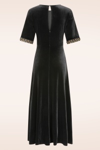 Traffic People - Forgiven maxi jurk in zwart fluweel  4