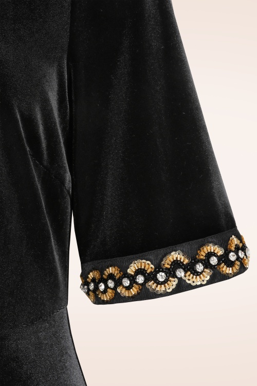 Traffic People - Forgiven maxi jurk in zwart fluweel  5