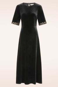 Traffic People - Forgiven maxi jurk in zwart fluweel 