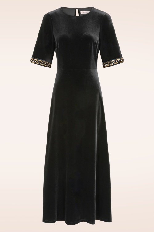 Traffic People - Forgiven maxi jurk in zwart fluweel 