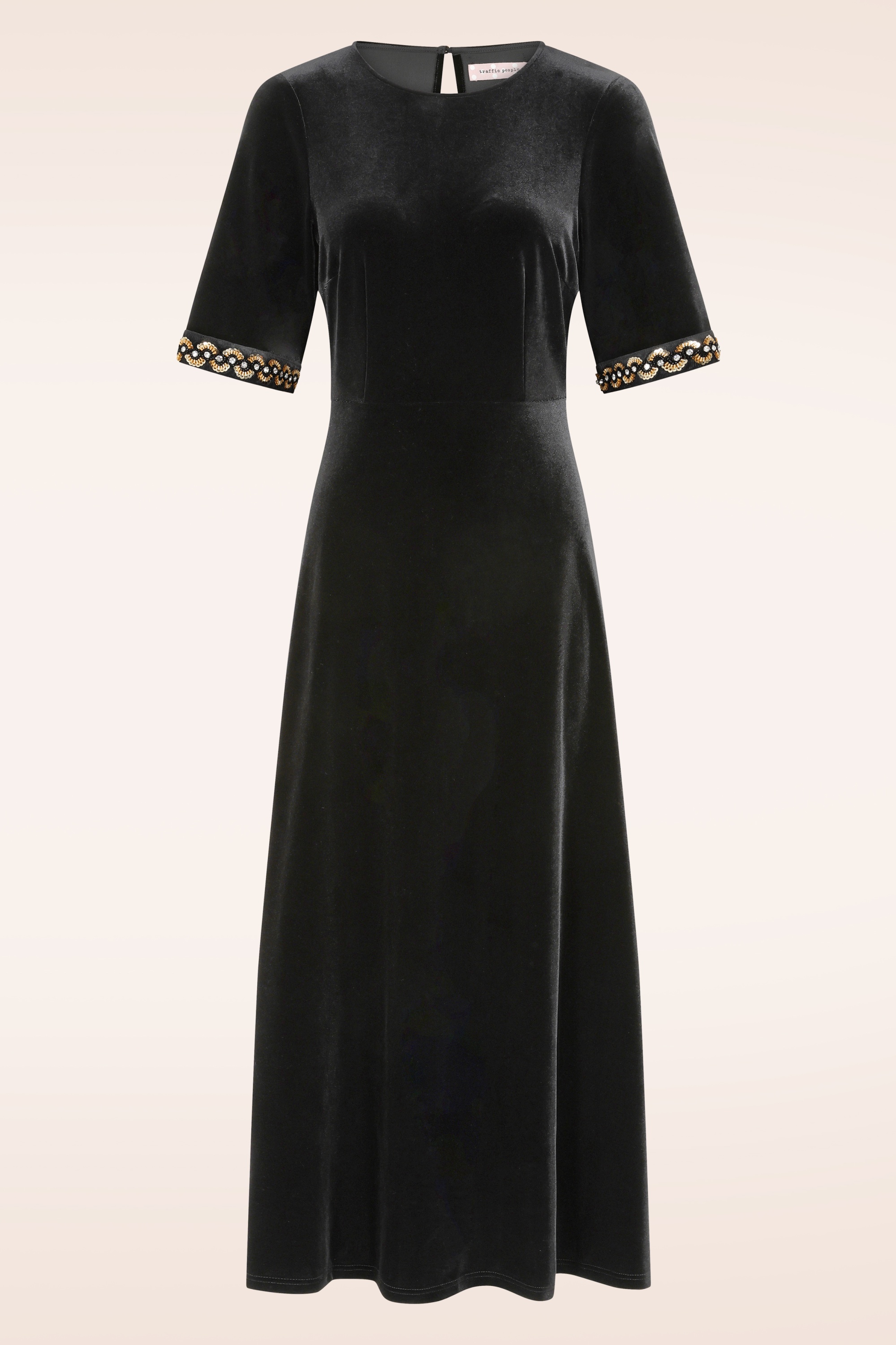 Traffic People - Forgiven maxi jurk in zwart fluweel 