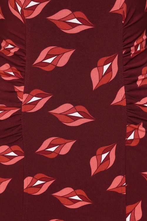 Minueto - Raffaella Midi jurk in wijnrood 2