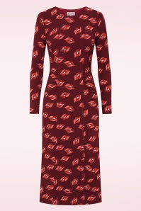 Minueto - Raffaella Midi jurk in wijnrood