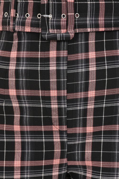Vintage Chic for Topvintage - Topvintage exclusive ~ Sasha Pink Check pantalon in zwart 2