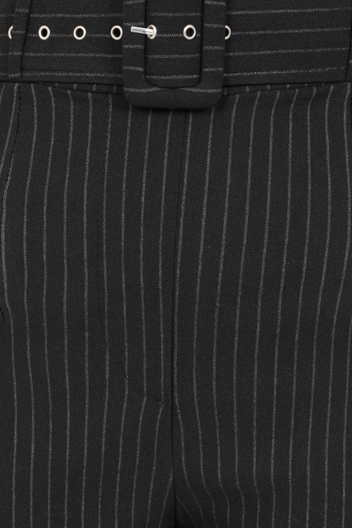Vintage Chic for Topvintage - Topvintage exclusive ~ Sasha Pinstripe pantalon in zwart 2
