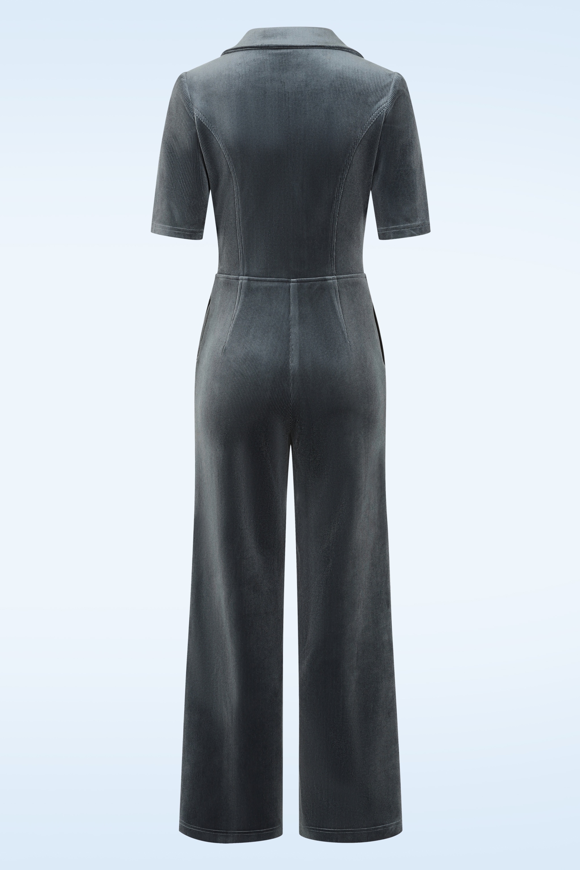 Traffic People - Avenge corduroy jumpsuit in zilverblauw 3