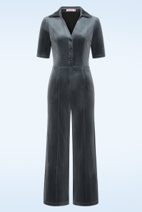 Traffic People - Avenge corduroy jumpsuit in zilverblauw