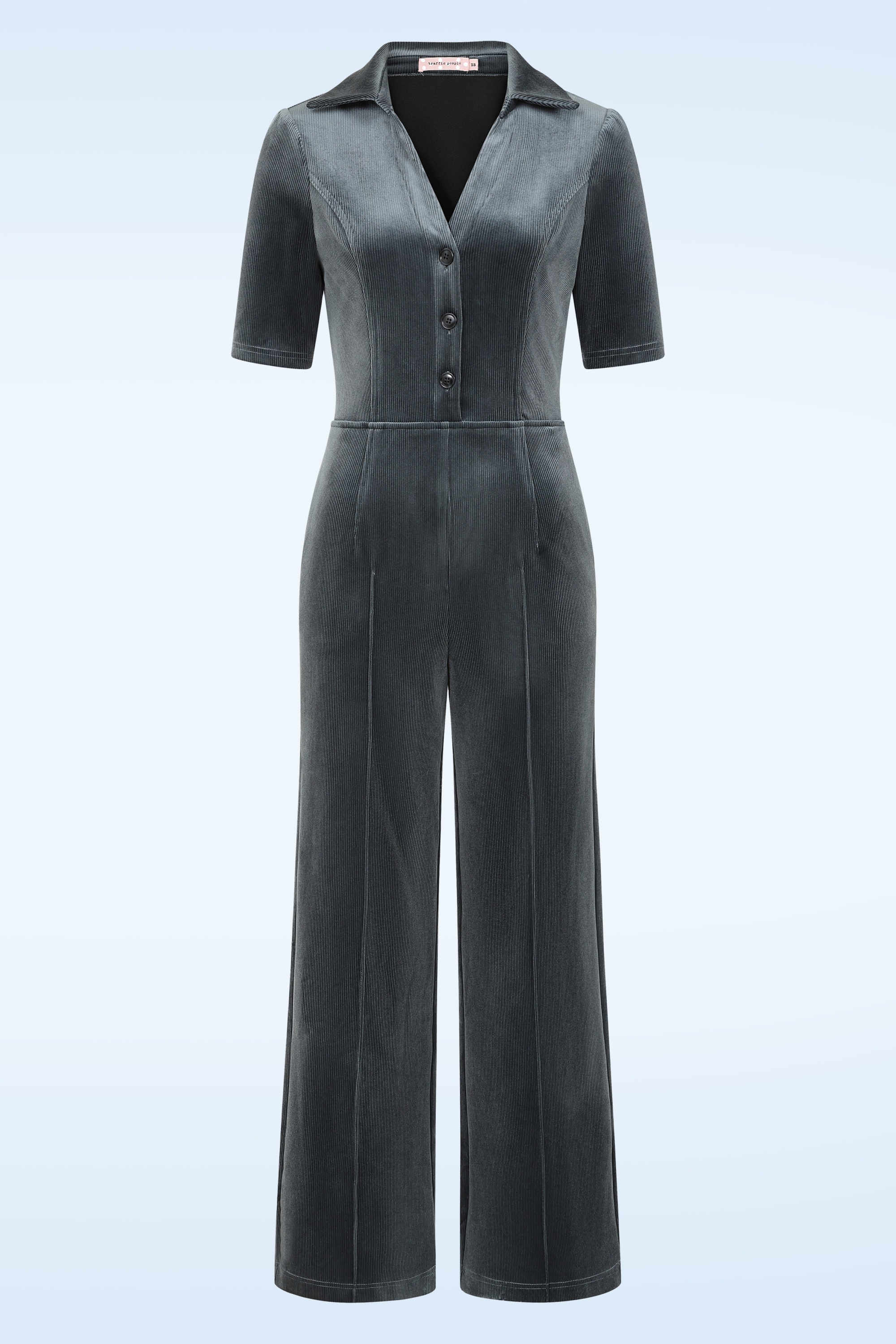 Traffic People - Avenge corduroy jumpsuit in zilverblauw