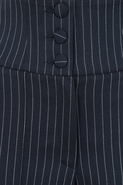 Femkit - Bonny High Waist Pinstripe pantalon in donkerblauw 2