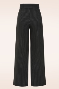 Vintage Chic for Topvintage - Topvintage exclusive ~ Sasha Pinstripe pantalon in zwart 3