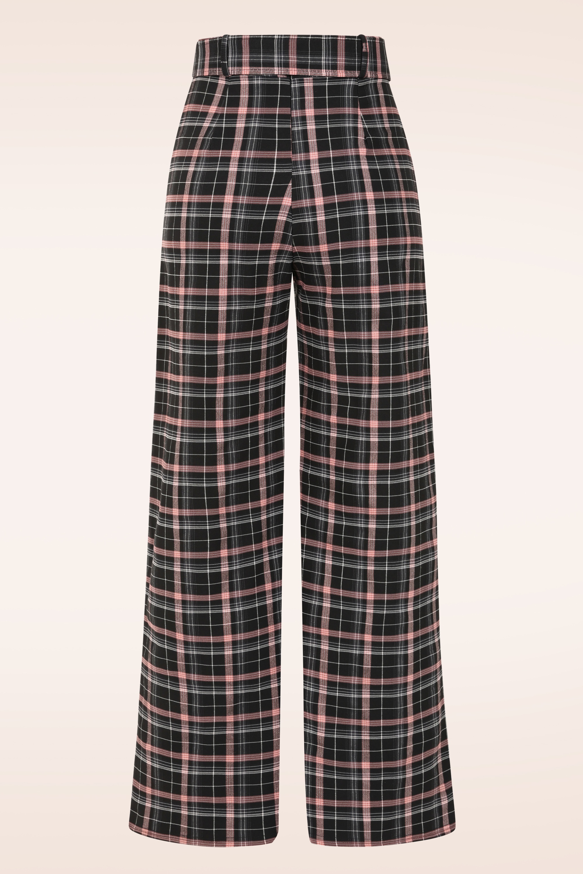 Vintage Chic for Topvintage - Topvintage exclusive ~ Sasha Pink Check pantalon in zwart 3