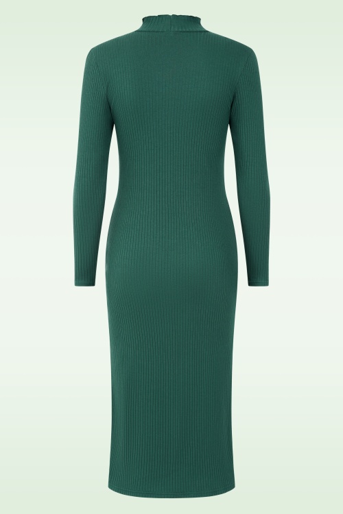 Blutsgeschwister - The Bodyconscious Emerald midi jurk in dahlia groen 3