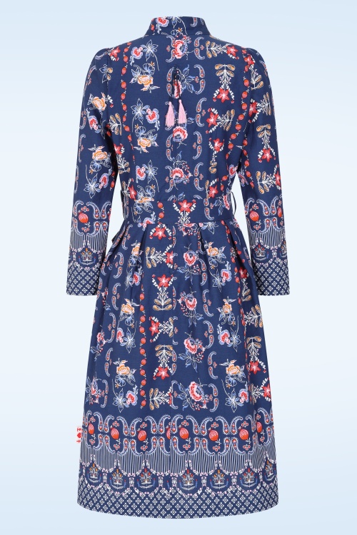 Blutsgeschwister -  Frisian Princess midi jurk in porselein blauw 3