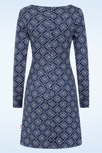 Blutsgeschwister - California Calling gebreide jurk in alpine rose jacquard blauw 3