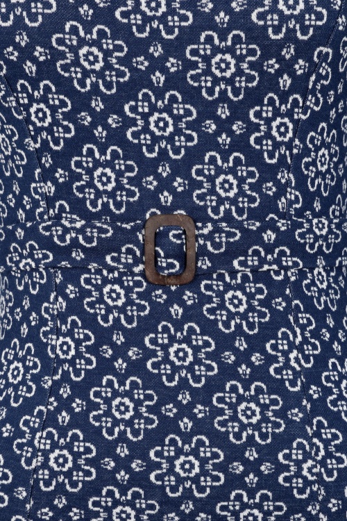 Blutsgeschwister - California Calling gebreide jurk in alpine rose jacquard blauw 2