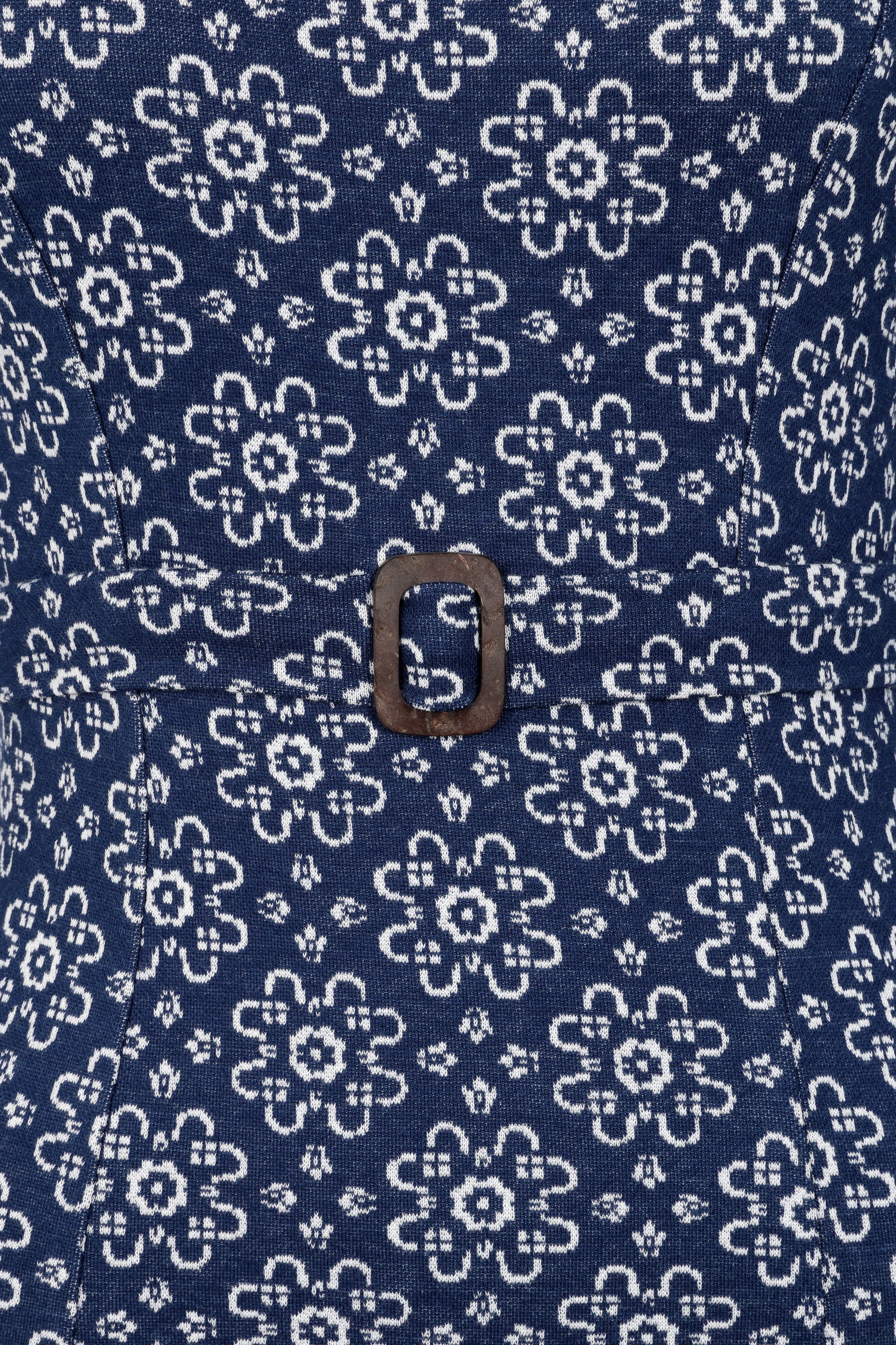 Blutsgeschwister - California Calling gebreide jurk in alpine rose jacquard blauw 2