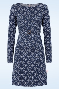 Blutsgeschwister - California Calling gebreide jurk in alpine rose jacquard blauw