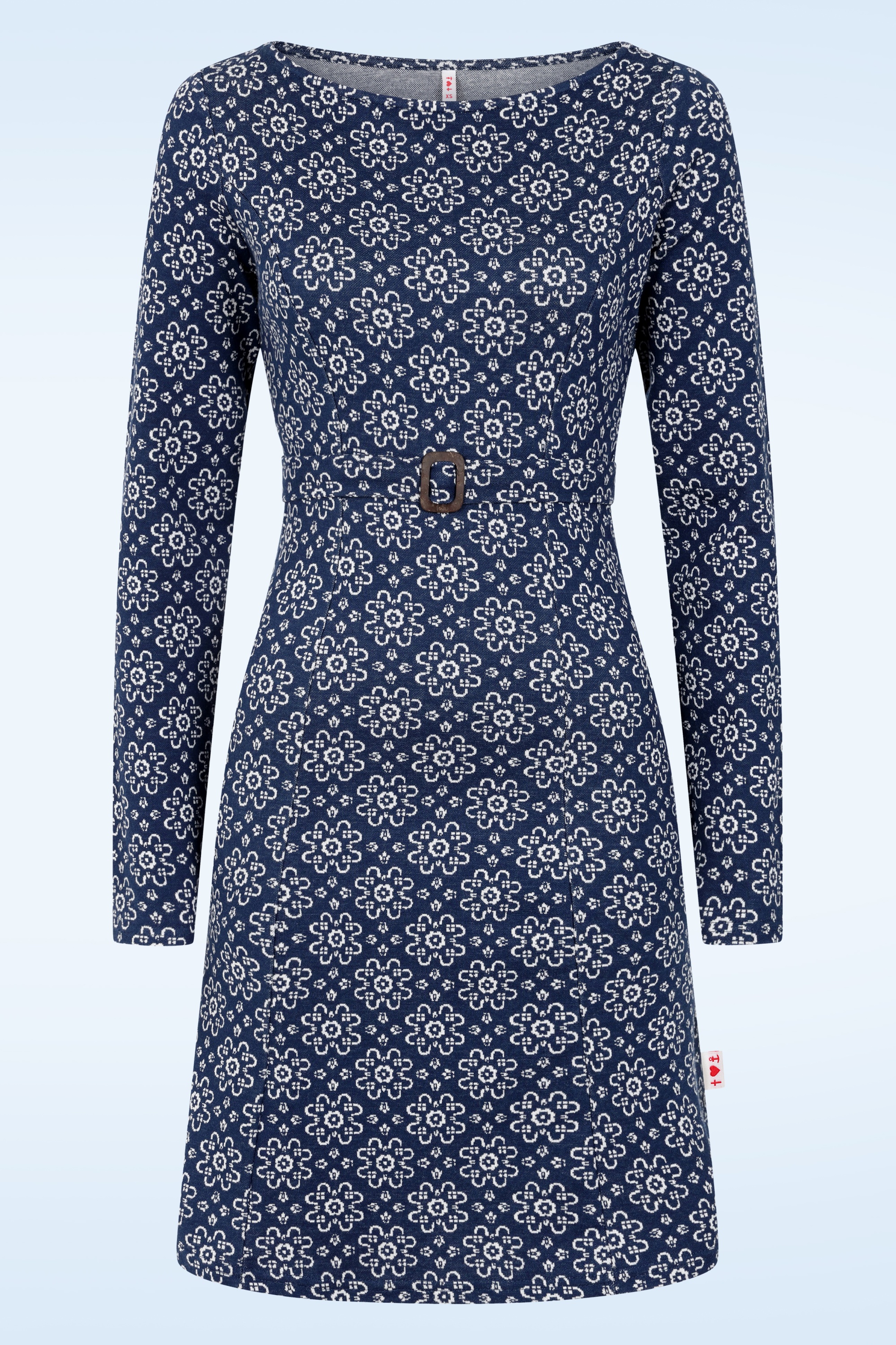 Blutsgeschwister - California Calling gebreide jurk in alpine rose jacquard blauw