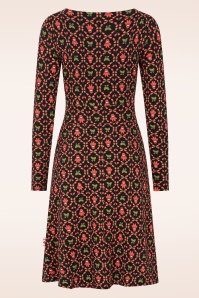 Blutsgeschwister - Jersey jurk Froggy Queen in rose hip hella zwart 3