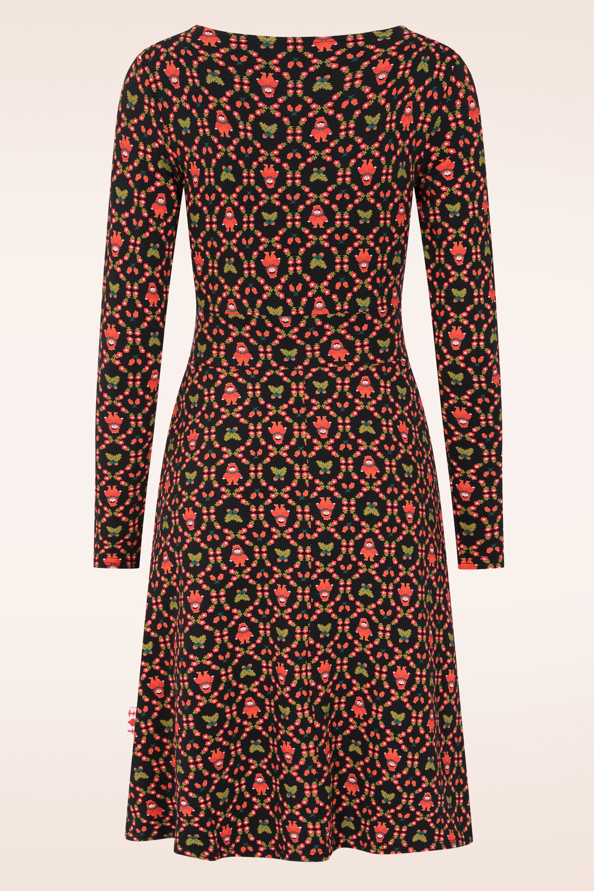 Blutsgeschwister - Jersey jurk Froggy Queen in rose hip hella zwart 3