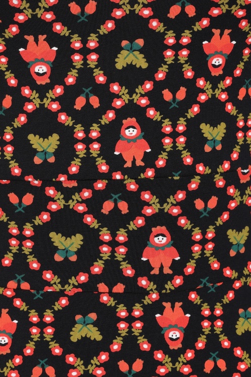 Blutsgeschwister - Jersey jurk Froggy Queen in rose hip hella zwart 2