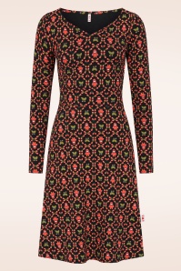 Blutsgeschwister - Jersey jurk Froggy Queen in rose hip hella zwart