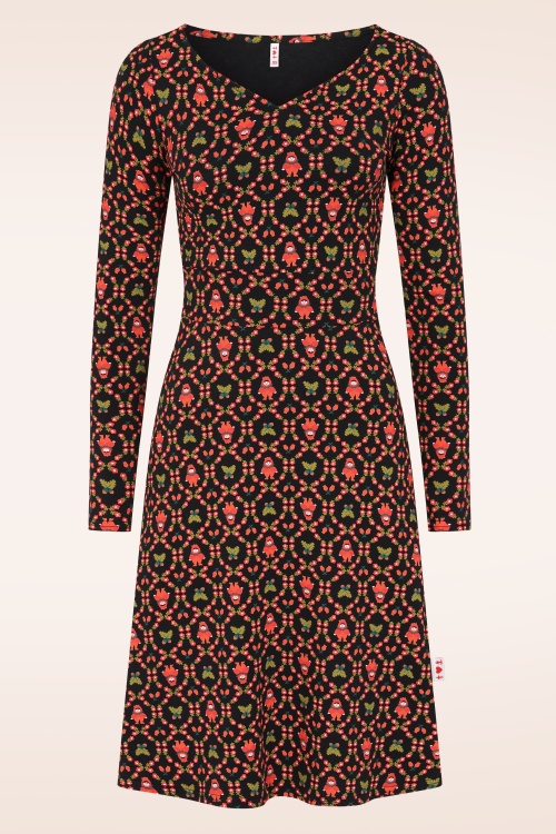 Blutsgeschwister - Jersey jurk Froggy Queen in rose hip hella zwart