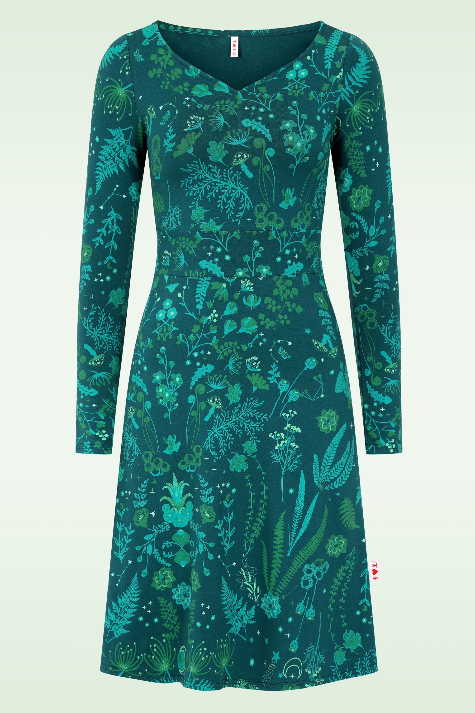 Blutsgeschwister - Jersey jurk Froggy Queen in magical nightwalk groen