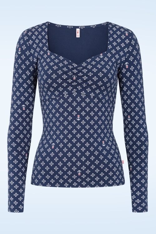 Blutsgeschwister - Princess Dream top in cute little anchor blauw