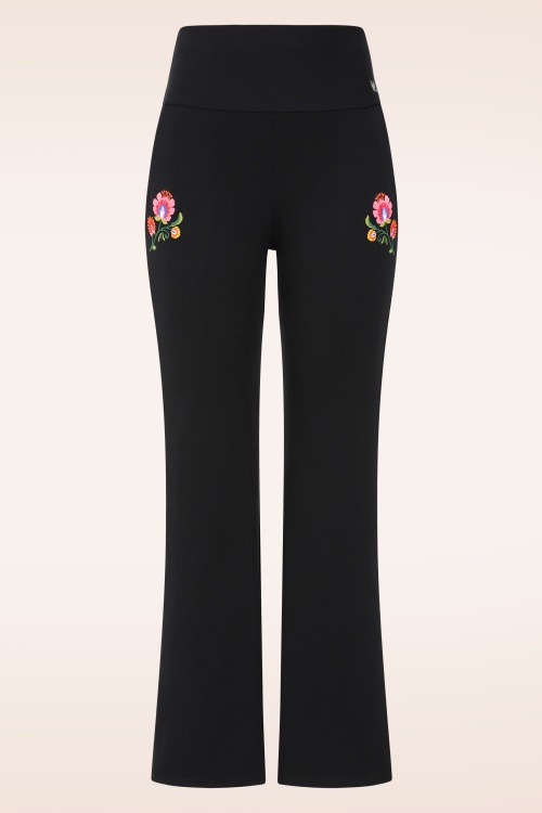 Blutsgeschwister - Easy Flared Cozy broek in back to black