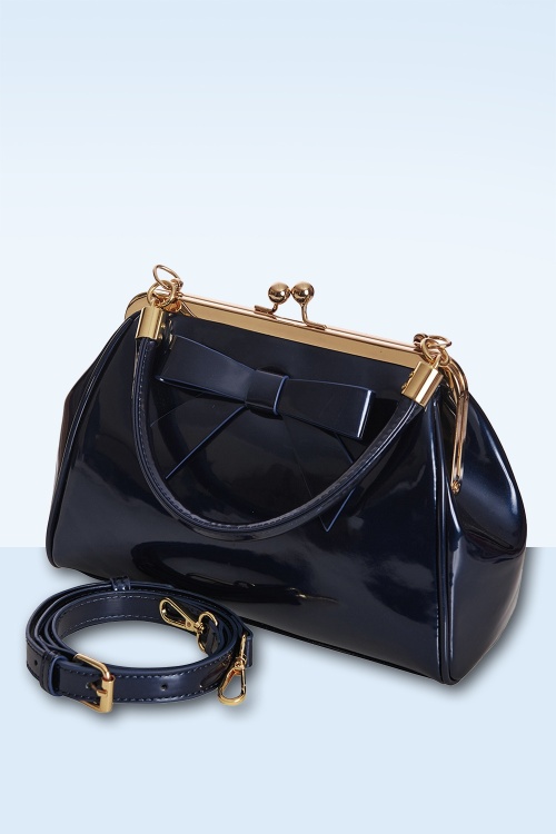 Banned Retro - California Nights lak handtas in navy 4