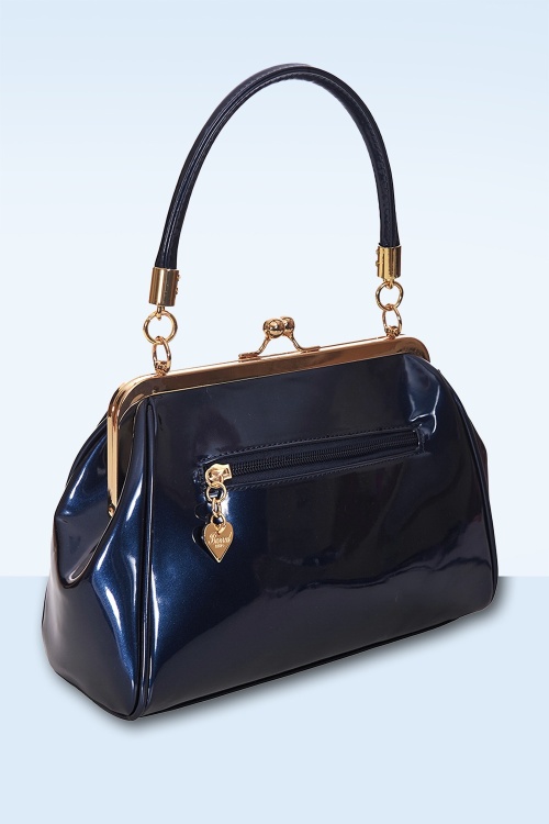 Banned Retro - California Nights lak handtas in navy 5