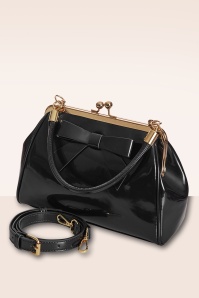 Banned Retro - California Nights lak handtas in zwart 4