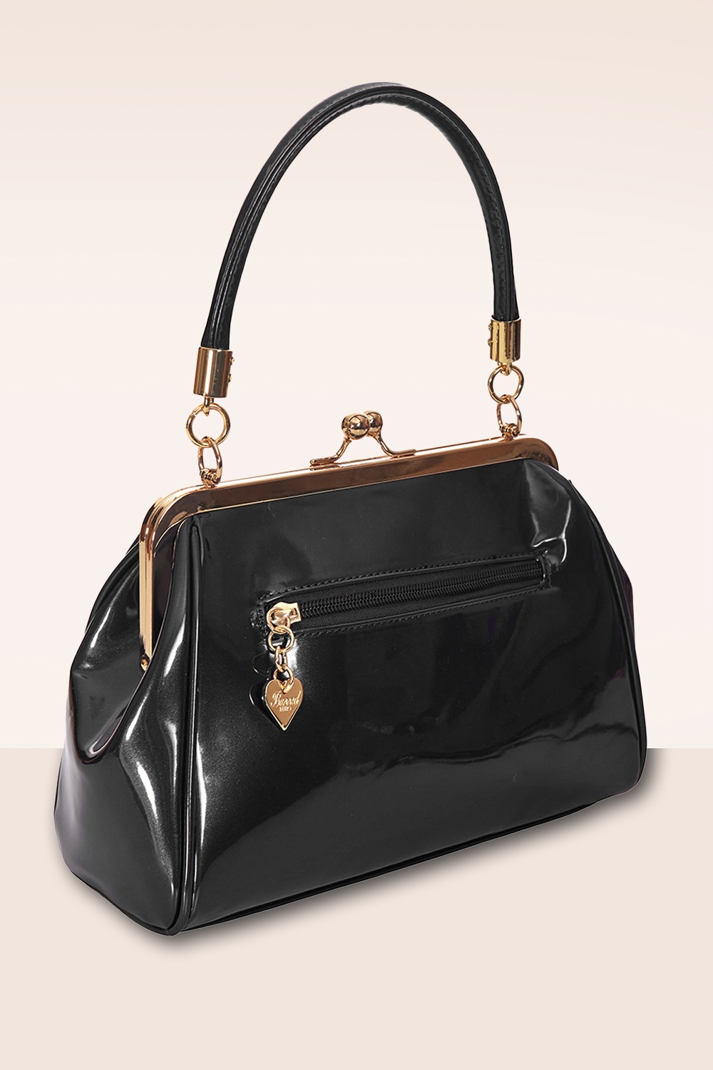 Banned Retro - California Nights lak handtas in zwart 5