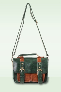 Banned Retro - Leila handtas in bosgroen 2