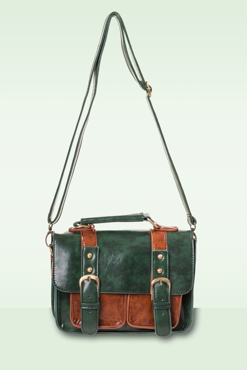 Banned Retro - Leila handtas in bosgroen 2