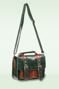 Banned Retro - Leila handtas in bosgroen 4