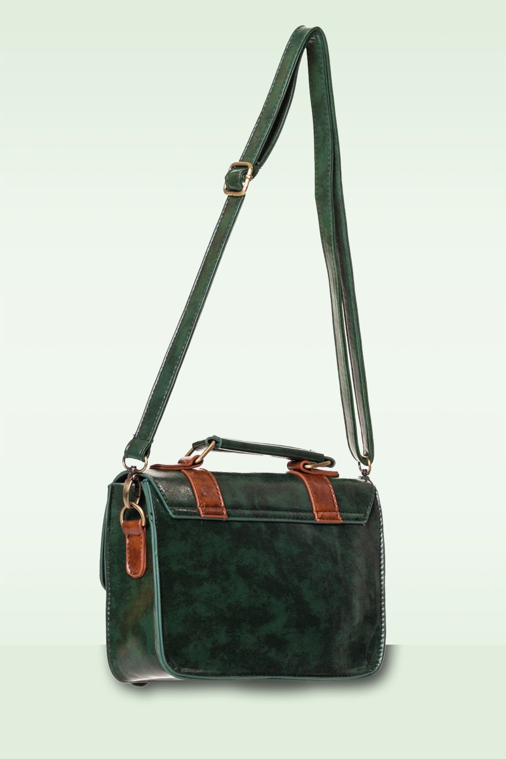 Banned Retro - Leila handtas in bosgroen 3