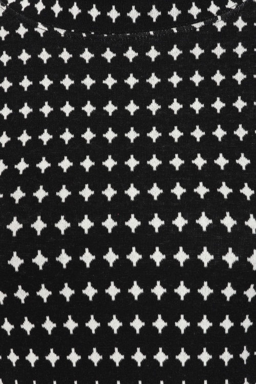 Mademoiselle YéYé - Tune in gebreide jurk in zwart en wit 2