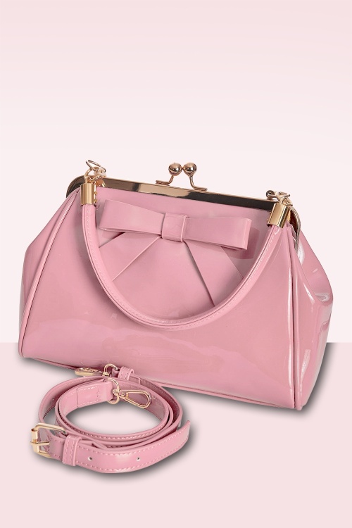 Banned Retro - California Nights lak handtas in roze 2
