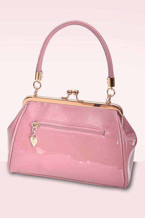 Banned Retro - California Nights lak handtas in roze 4