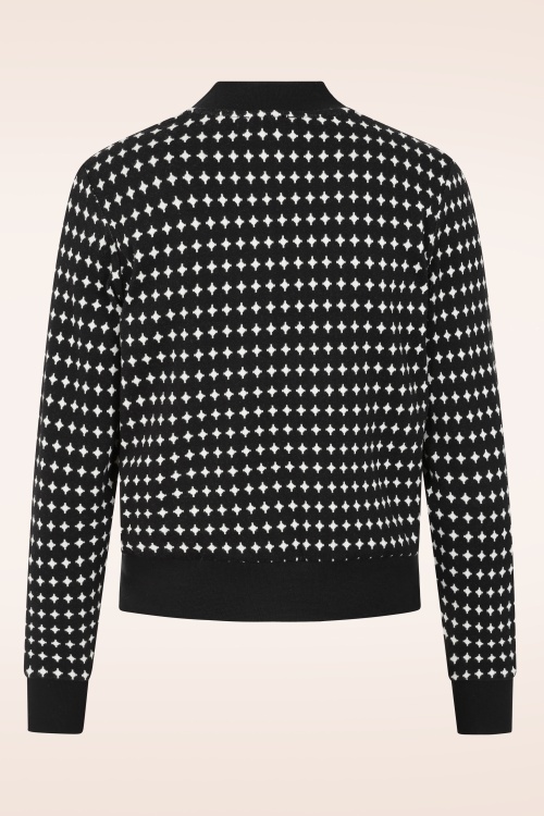 Mademoiselle YéYé - Best Friends Star college jack in zwart en wit 3