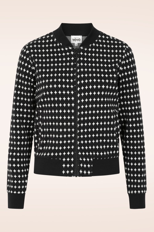 Mademoiselle YéYé - Best Friends Star college jack in zwart en wit