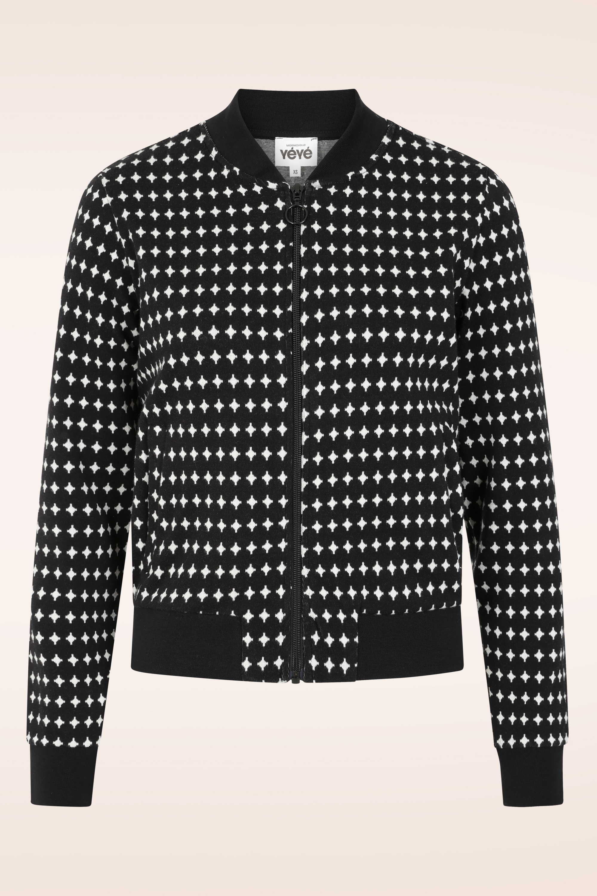 Mademoiselle YéYé - Best Friends Star college jack in zwart en wit