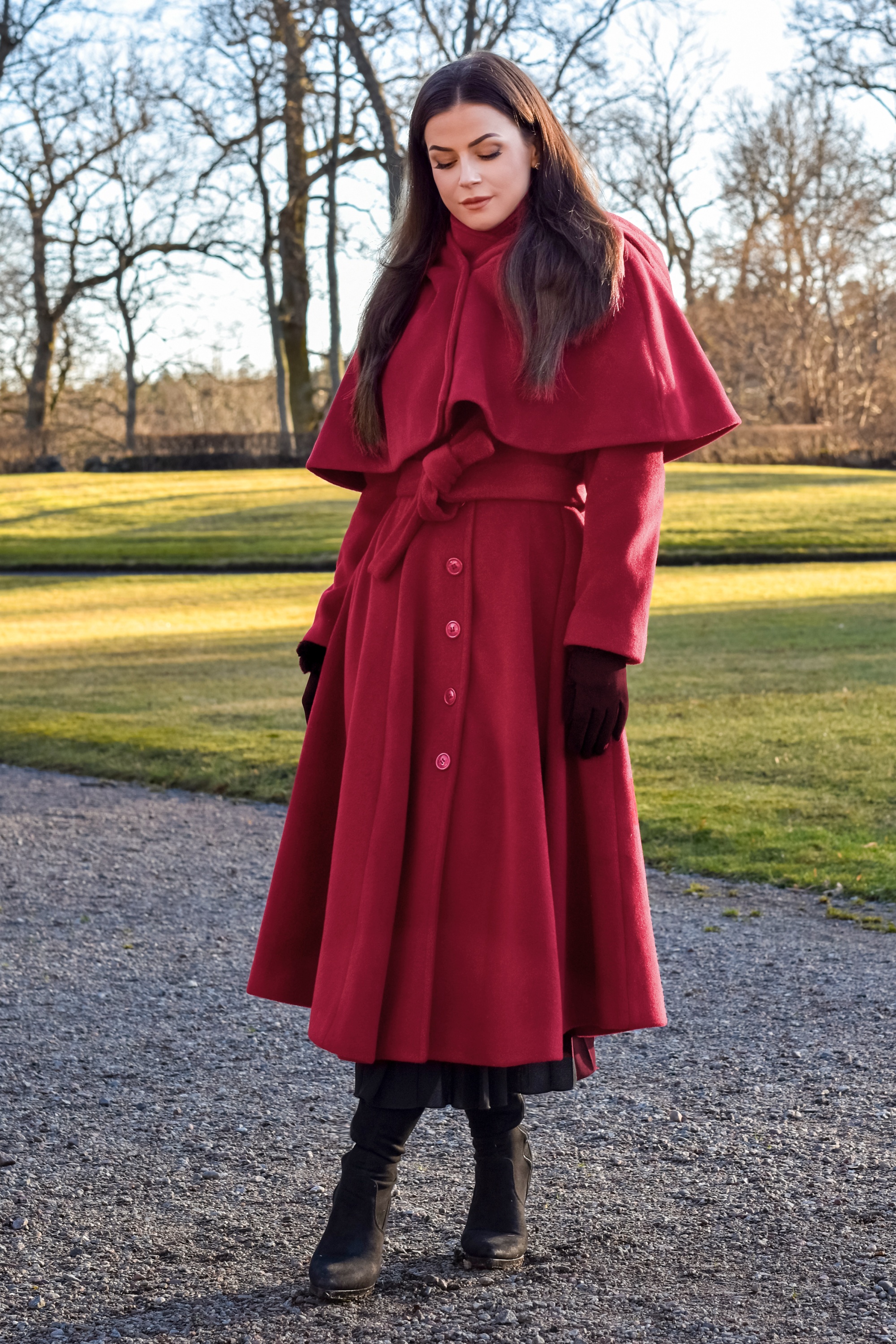 Topvintage Boutique Collection - Topvintage exclusive ~ Fairy Tale Swing Coat in rood 5