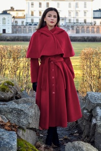 Topvintage Boutique Collection - Topvintage exclusive ~ Fairy Tale Swing Coat in rood